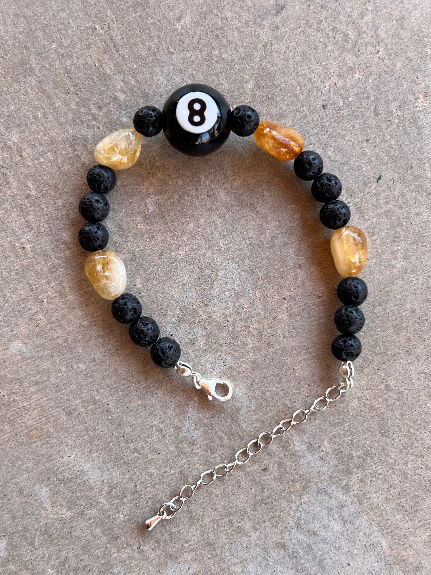 GAMER BRACELET CITRINE AND BLACK VOLCANO STONE