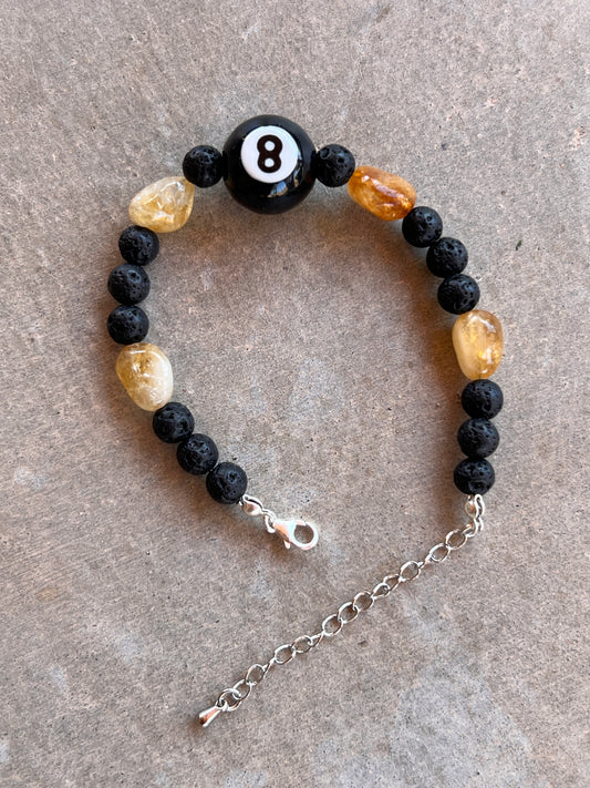 GAMER BRACELET CITRINE AND BLACK VOLCANO STONE