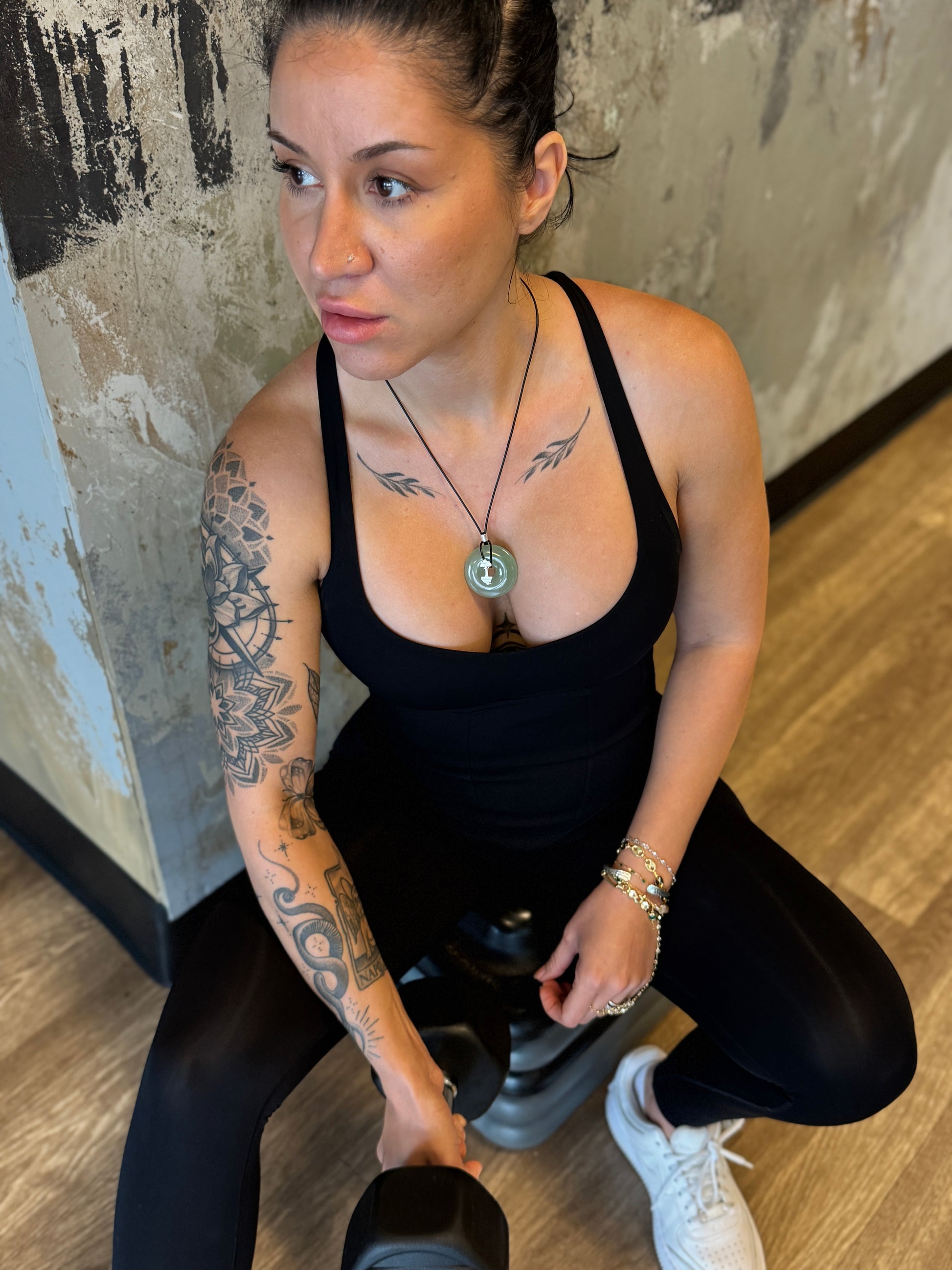 GREEN AVENTURINE GYM NECKLACE DONUT STYLE