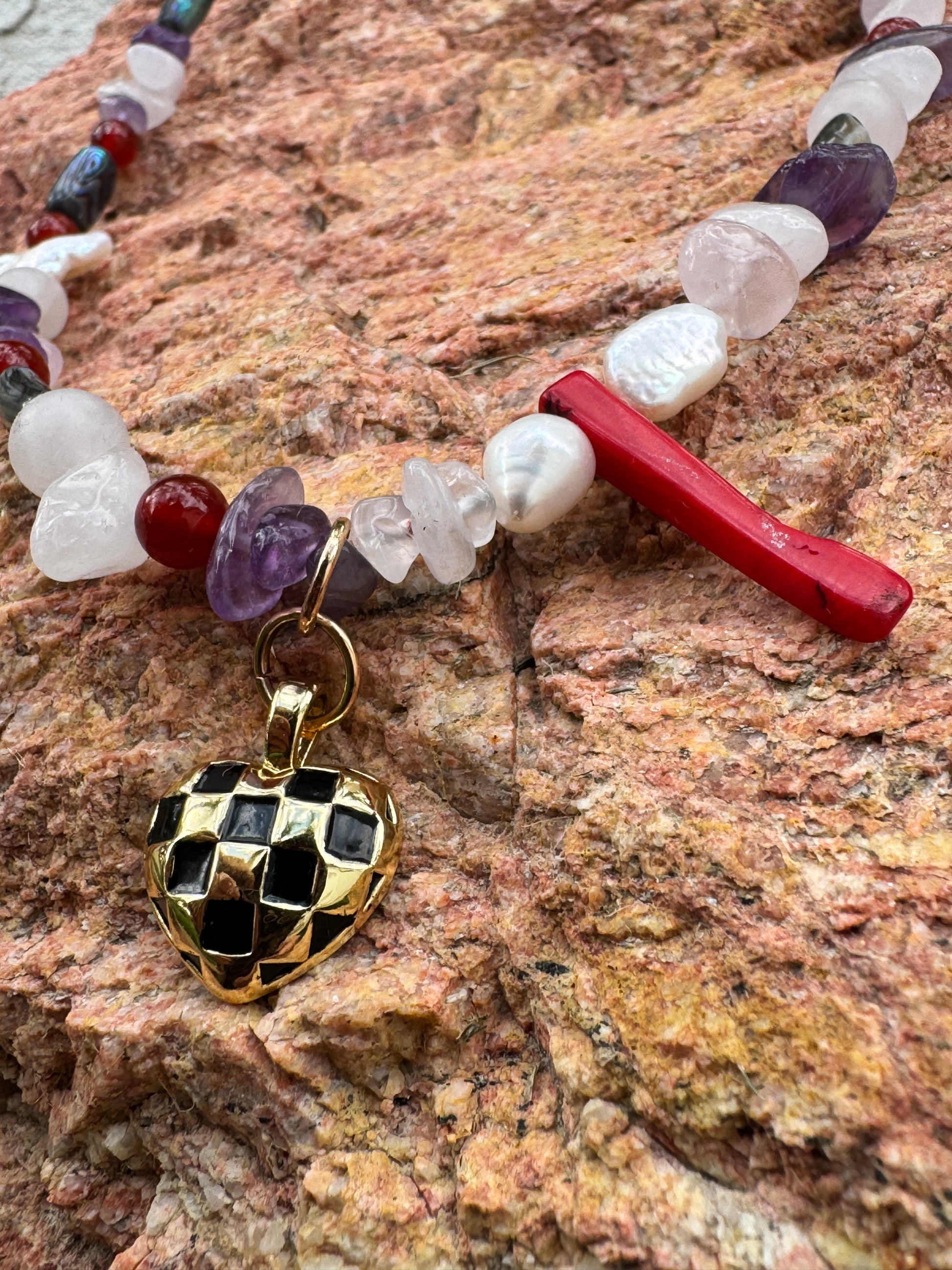 HEART ALCHEMY NECKLACE PEARLS AND CORAL