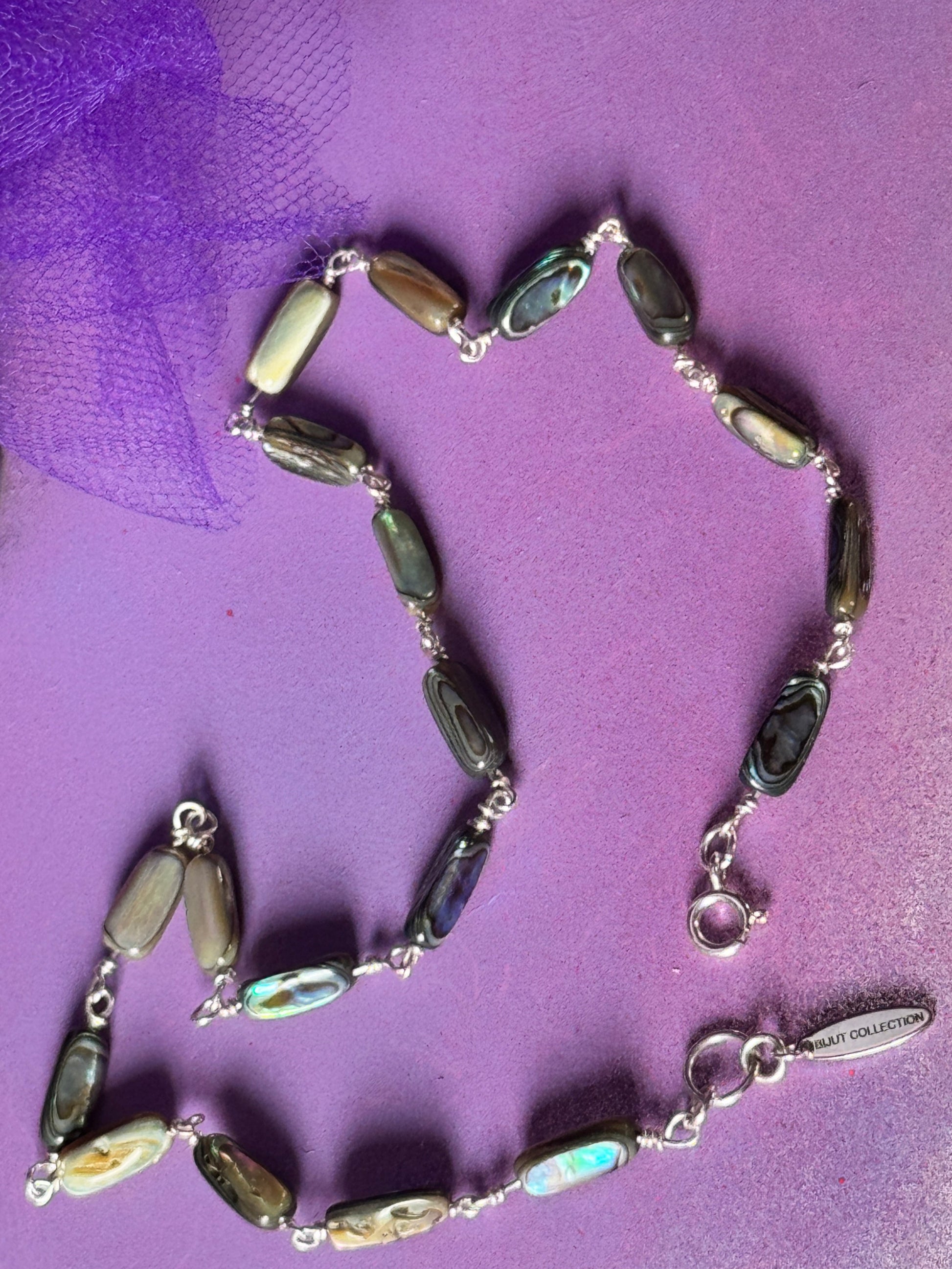 OCEAN'S SERENITY ABALONE NECKLACE STERLING SILVER 15"