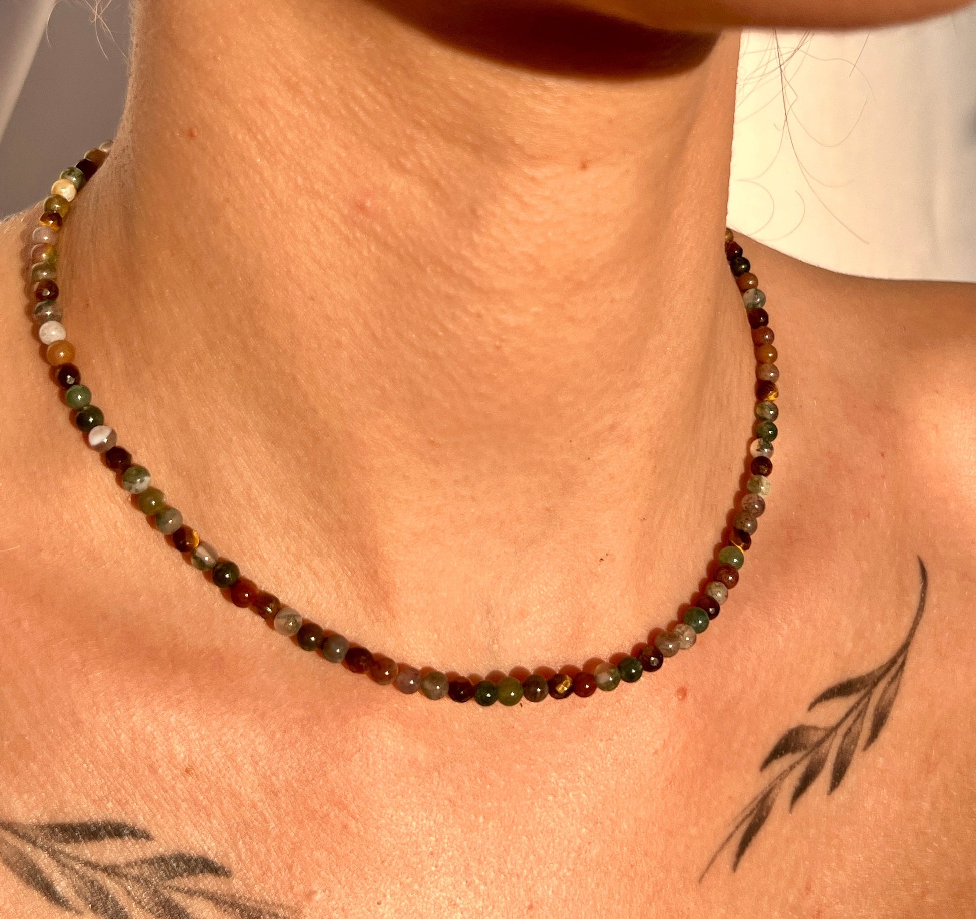 fancy jasper and galaxy tigers eye necklace