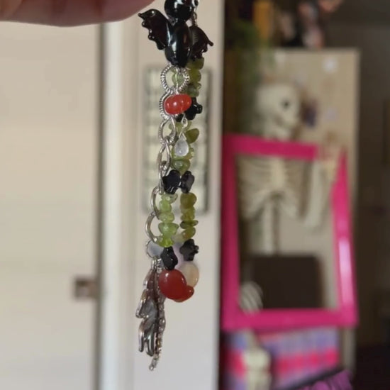 Spooky girl in the summer bag charm recycled jewelry y2k