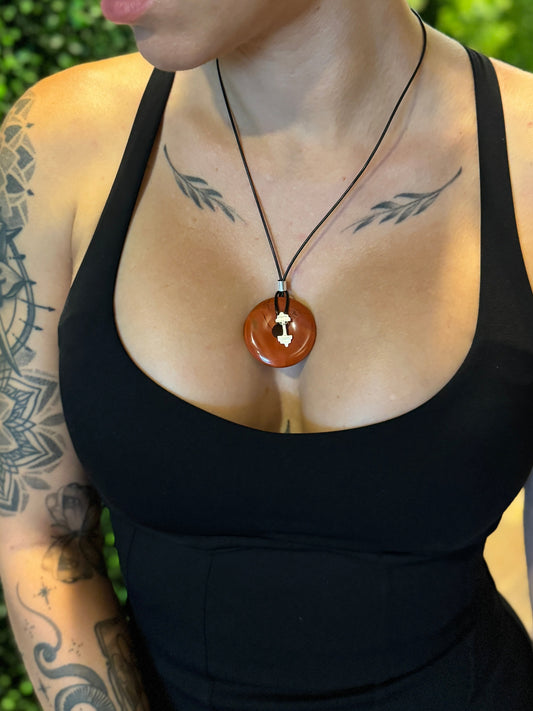 red jade crystal necklace